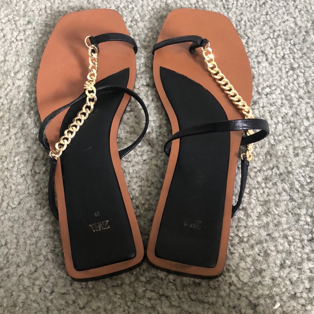 Zara slippers size EU 39. Black and Brown